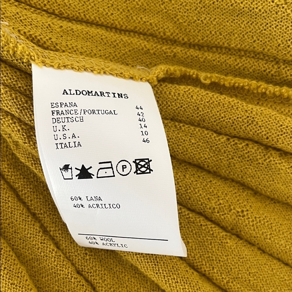 Aldo Martins Mustard Ribbed Wool Peplum Sweater - Picture 5 of 14